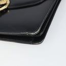 CELINE Shoulder Bag Leather Black Gold Auth 166646-10