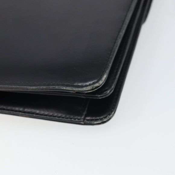 CELINE Shoulder Bag Leather Black Gold Auth 166646