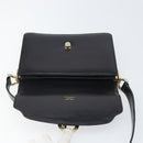 CELINE Shoulder Bag Leather Black Gold Auth 166646-15