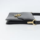 CELINE Shoulder Bag Leather Black Gold Auth 166646-4