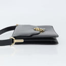 CELINE Shoulder Bag Leather Black Gold Auth 166646-5