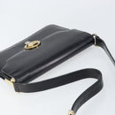 CELINE Shoulder Bag Leather Black Gold Auth 166646-6