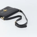 CELINE Shoulder Bag Leather Black Gold Auth 166646-7