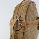 CELINE C Sulky Shoulder Bag PVC Beige Gold Auth 166647-18