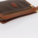CELINE Macadam Canvas Clutch Bag PVC Brown Gold Auth 166650-6