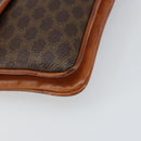 CELINE Macadam Canvas Shoulder Bag PVC Brown Gold Auth 166651-14