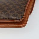 CELINE Macadam Canvas Shoulder Bag PVC Brown Gold Auth 166651-15