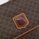 CELINE Macadam Canvas Shoulder Bag PVC Brown Gold Auth 166651-17