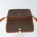 CELINE Macadam Canvas Shoulder Bag PVC Brown Gold Auth 166651-18