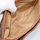 CELINE Macadam Canvas Shoulder Bag PVC Brown Gold Auth 166651-10
