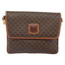 CELINE Macadam Canvas Shoulder Bag PVC Brown Gold Auth 166651-13