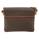 CELINE Macadam Canvas Shoulder Bag PVC Brown Gold Auth 166651-2