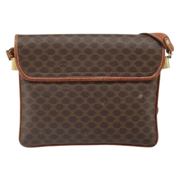 CELINE Macadam Canvas Shoulder Bag PVC Brown Gold Auth 166651 - 0