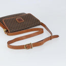 CELINE Macadam Canvas Shoulder Bag PVC Brown Gold Auth 166651-7