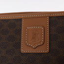 CELINE Macadam Canvas Clutch Bag PVC Brown Gold Auth 166652-8