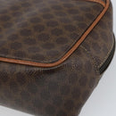 CELINE Macadam Canvas Pouch PVC Leather Brown Auth 166653-10