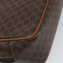 CELINE Macadam Canvas Pouch PVC Leather Brown Auth 166653-11