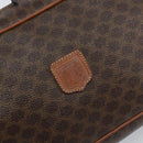 CELINE Macadam Canvas Pouch PVC Leather Brown Auth 166653-12