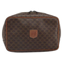 CELINE Macadam Canvas Pouch PVC Leather Brown Auth 166653-2