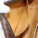 CELINE Macadam Canvas Pouch PVC Leather Brown Auth 166653-20