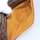 CELINE Macadam Canvas Pouch PVC Leather Brown Auth 166653-21