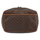 CELINE Macadam Canvas Pouch PVC Leather Brown Auth 166653-3