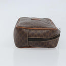 CELINE Macadam Canvas Pouch PVC Leather Brown Auth 166653-4