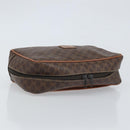 CELINE Macadam Canvas Pouch PVC Leather Brown Auth 166653-6