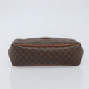 CELINE Macadam Canvas Pouch PVC Leather Brown Auth 166653-7