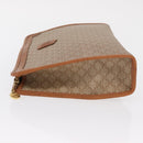 CELINE Macadam Canvas Clutch Bag PVC Beige Gold Auth 166654-5