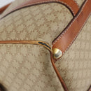 CELINE Macadam Canvas Boston Bag PVC Beige Gold Auth 166655-16