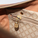 CELINE Macadam Canvas Boston Bag PVC Beige Gold Auth 166655-20