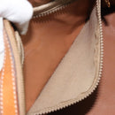 CELINE Macadam Canvas Boston Bag PVC Beige Gold Auth 166655-21