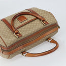 CELINE Macadam Canvas Boston Bag PVC Beige Gold Auth 166655-6