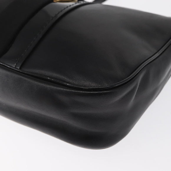 Salvatore Ferragamo Vala Shoulder Bag Leather Black Gold Auth 166657