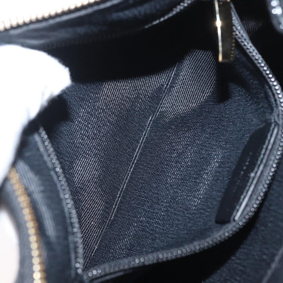 Salvatore Ferragamo Vala Shoulder Bag Leather Black Gold Auth 166657