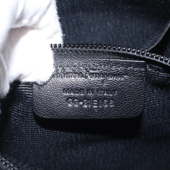 Salvatore Ferragamo Vala Shoulder Bag Leather Black Gold Auth 166657