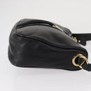 Salvatore Ferragamo Vala Shoulder Bag Leather Black Gold Auth 166657-3
