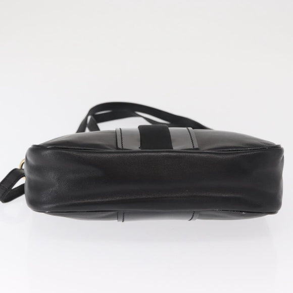 Salvatore Ferragamo Vala Shoulder Bag Leather Black Gold Auth 166657