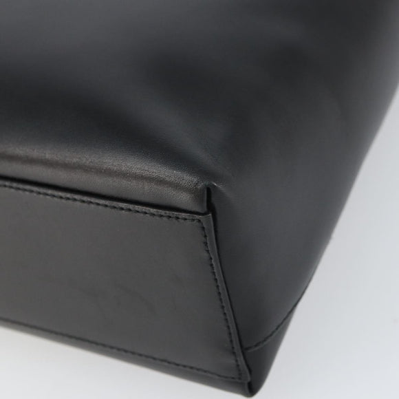 Salvatore Ferragamo Shoulder Bag Leather Black Silver Auth 166658