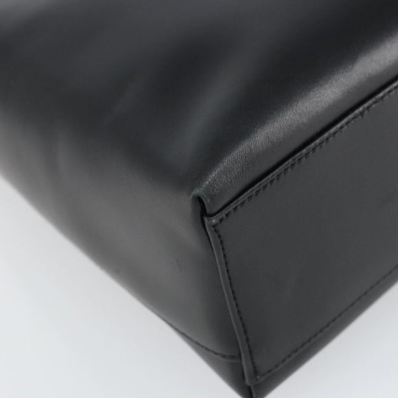 Salvatore Ferragamo Shoulder Bag Leather Black Silver Auth 166658