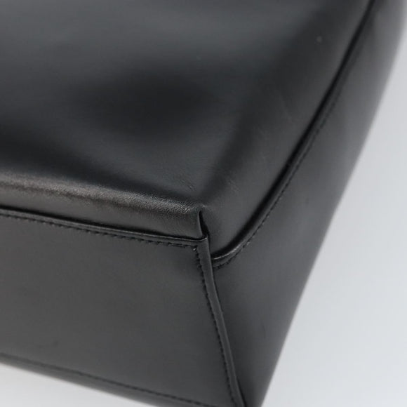 Salvatore Ferragamo Shoulder Bag Leather Black Silver Auth 166658