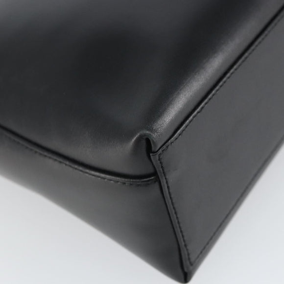 Salvatore Ferragamo Shoulder Bag Leather Black Silver Auth 166658