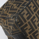 FENDI Zucca Canvas Vanity Pouch Black Brown Auth 166661-14