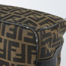 FENDI Zucca Canvas Vanity Pouch Black Brown Auth 166661-15