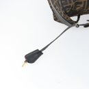 FENDI Zucca Canvas Vanity Pouch Black Brown Auth 166661-18