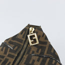 FENDI Zucca Canvas Vanity Pouch Black Brown Auth 166661-20