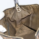 FENDI Zucca Canvas Vanity Pouch Black Brown Auth 166661-22