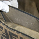 FENDI Zucca Canvas Vanity Pouch Black Brown Auth 166661-12