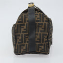 FENDI Zucca Canvas Vanity Pouch Black Brown Auth 166661-4